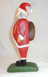 1987 Hand Carved Wood Polychrome Painted Folk Art Santa By Daniel Strawser