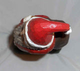 1987 Hand Carved Wood Polychrome Painted Folk Art Santa By Daniel Strawser