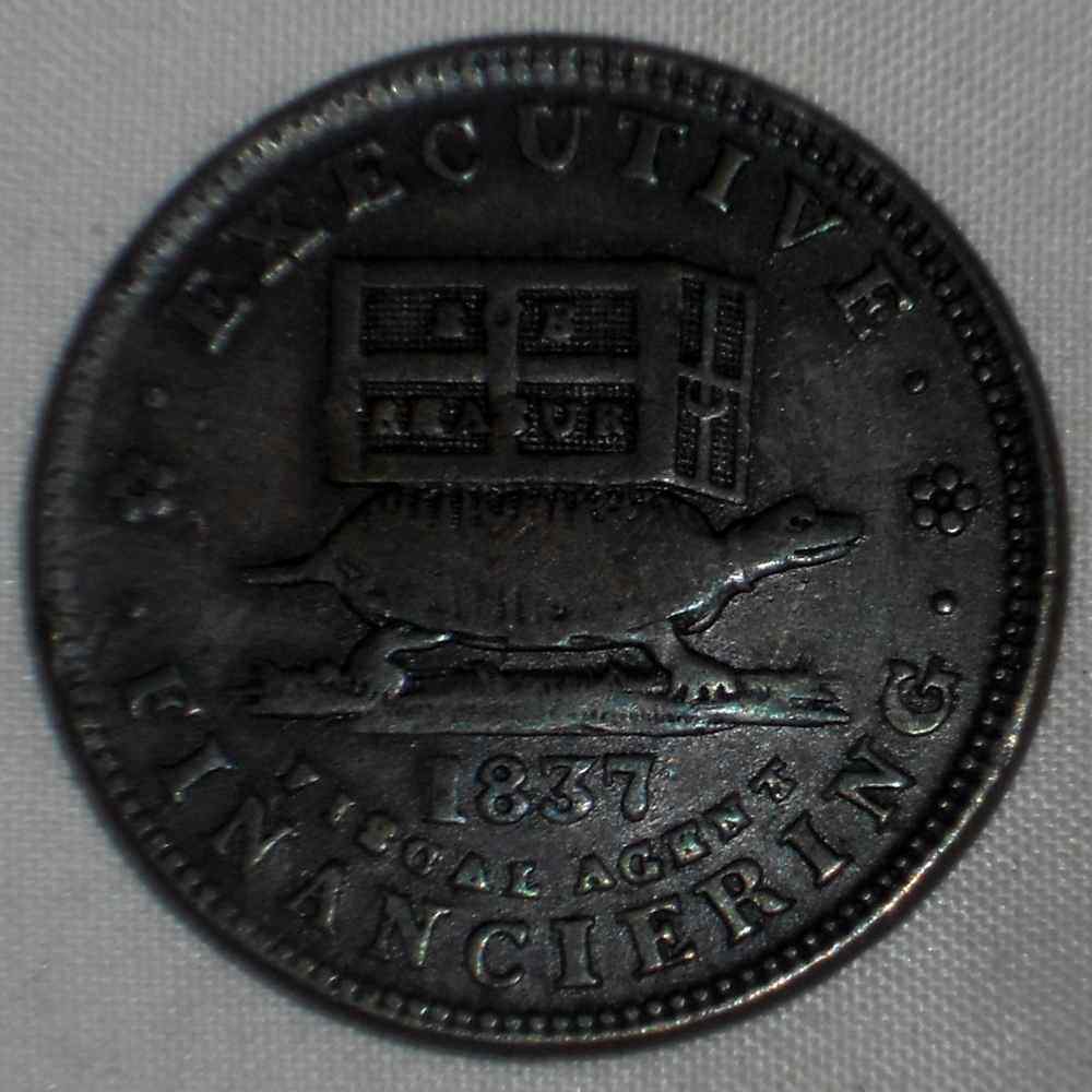 1837 Hard Times Copper Token Turtle and Running Mule/Jackass HT