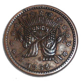 1863 Copper Patriotic Civil War Token Crossed Flags 6 Point Star Fuld 189/399 XF