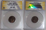 1863 Copper Patriotic Civil War Token Crossed Flags/6-Point Star Fuld 189/399 AU