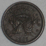 1863 Copper Patriotic Civil War XF Token Crossed Flags 6 Point Star Fuld 189/399