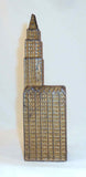 Antique Gold Colored Cast Iron Still Penny Bank Woolworth Building By Kenton US