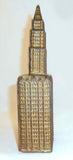 Antique Gold Colored Cast Iron Still Penny Bank Woolworth Building By Kenton US