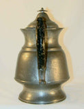 Antique American Made Pewter Teapot Painted Metal Handle Goose Neck Spout