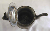 Antique American Made Pewter Teapot Painted Metal Handle Goose Neck Spout