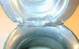 Antique American Made Pewter Teapot Painted Metal Handle Goose Neck Spout