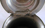 Antique American Made Pewter Teapot Painted Metal Handle Goose Neck Spout