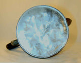 Antique American Made Pewter Teapot Painted Metal Handle Goose Neck Spout
