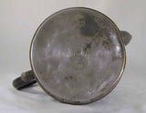 Antique American Made Pewter Teapot Painted Metal Handle Goose Neck Spout