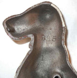 Antique Hubley Cast Iron Dog Still Penny Bank Wirehair Terrier in Red collar