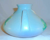 Nice 1930s Roseville Art Pottery Blue Thorn Apple Vase w/ Two Handles 808-4"