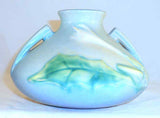 "Rare" 1930s Roseville Art Pottery Blue Thorn Apple Vase w/ Two Hndles 808-4