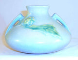"Rare" 1930s Roseville Art Pottery Blue Thorn Apple Vase w/ Two Hndles 808-4