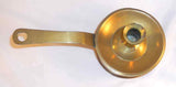 Antique Brass Candlestick Holder With Tinder Box Base and Flat Handle