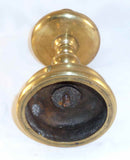 Antique Thick and Heavy Brass Continental Bell Metal Candlestick Holder