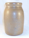 Antique Stoneware Tall Jar Salt Glazed Blue Letters A.P. Donaghho Parkersburg WV