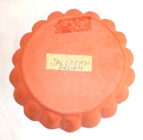 1982 Oley Valley PA Scalloped Redware Plate Sgraffito Bird Tulips Design Youder