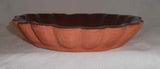 1982 Oley Valley PA Scalloped Redware Plate Sgraffito Bird Tulips Design Youder