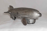 Rare Antique Cast Iron Still Penny Bank Graf Zeppelin Pull Toy on Wheels