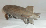 Rare Antique Cast Iron Still Penny Bank Graf Zeppelin Pull Toy on Wheels