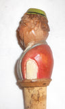 3 Figural Bottle Stoppers or Corks 2 Men Wearing Hats Woman Wearing Head Scarf