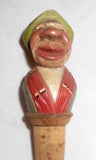 3 Figural Bottle Stoppers or Corks 2 Men Wearing Hats Woman Wearing Head Scarf
