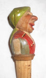 3 Figural Bottle Stoppers or Corks 2 Men Wearing Hats Woman Wearing Head Scarf