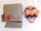 Old Painted Cast Iron Bottle Opener Man W/ Four Eyes, Mustache, & Open Mouth MIB