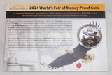 2024 ANA World's Fair Of Money Proof Coin by J Iskowitz No 12 Of 1,000 in Holder