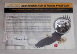 2024 ANA World's Fair Of Money Proof Coin 928 Of 1,000 in Holder w/ 3 Signatures