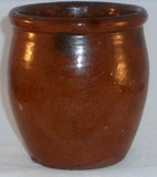 Antique Primitive Manganese Glazed Redware Apple Butter Crock Southeastern PA