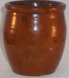 Antique Primitive Manganese Glazed Redware Apple Butter Crock Southeastern PA