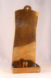 Antique Dutch Brass Wall Sconce Tall Backing Rivetted Construction Deep Base