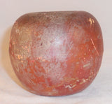 Antique Painted Redware Apple Form Still Coin Bank Large Coin Slot on Top