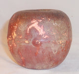 Antique Painted Redware Apple Form Still Coin Bank Large Coin Slot on Top
