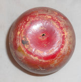 Antique Painted Redware Apple Form Still Coin Bank Large Coin Slot on Top