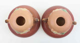 Beautiful Roseville Pottery Pair of Pink Apple Blossom Candlestick Holders 351