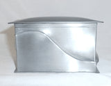 Arts & Crafts Rectangular Pewter Trinket Box Overlapping Curved Sides Lift Lid