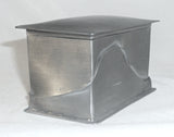 Arts & Crafts Rectangular Pewter Trinket Box Overlapping Curved Sides Lift Lid