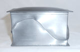 Arts & Crafts Rectangular Pewter Trinket Box Overlapping Curved Sides Lift Lid