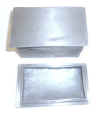 Arts & Crafts Rectangular Pewter Trinket Box Overlapping Curved Sides Lift Lid
