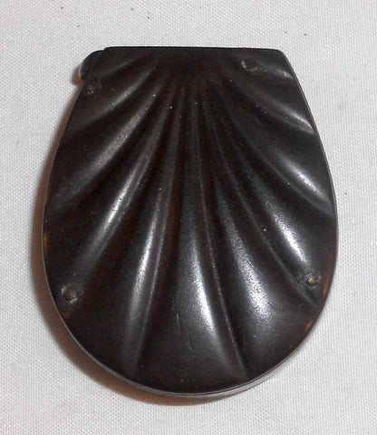Antique Gutta Percha or Bakelite Match Safe or Vesta Seashell Shape