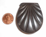 Antique Gutta Percha or Bakelite Match Safe or Vesta Seashell Shape