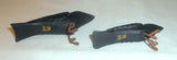 Two Small Primitive Carved Wood Black Birds Metal Wire Legs & Feet J. Bastian