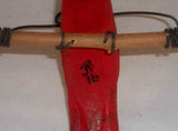 1992 Bastian Carved & Painted Wood Folk Art Red Cardinal Heart Decorated Swing