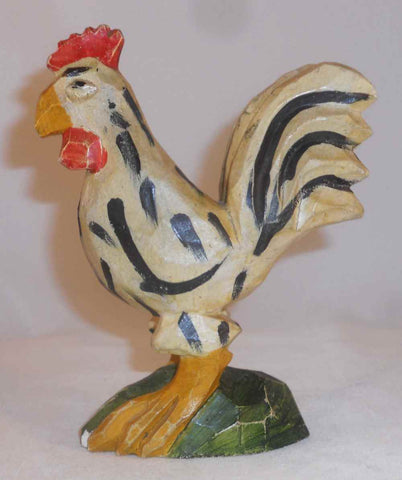 1991 Jonathan Bastian Carved and Painted Wood Schimmel Style Rooster Standing