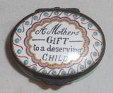 Old Battersea Enameled Box Staffordshire England Mothers Gift to Deserving Child