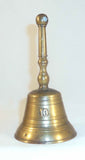 Antique Cast Brass Bell Marked "10" and Having a Long Brass Handle