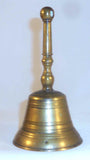 Antique Cast Brass Bell Marked "10" and Having a Long Brass Handle